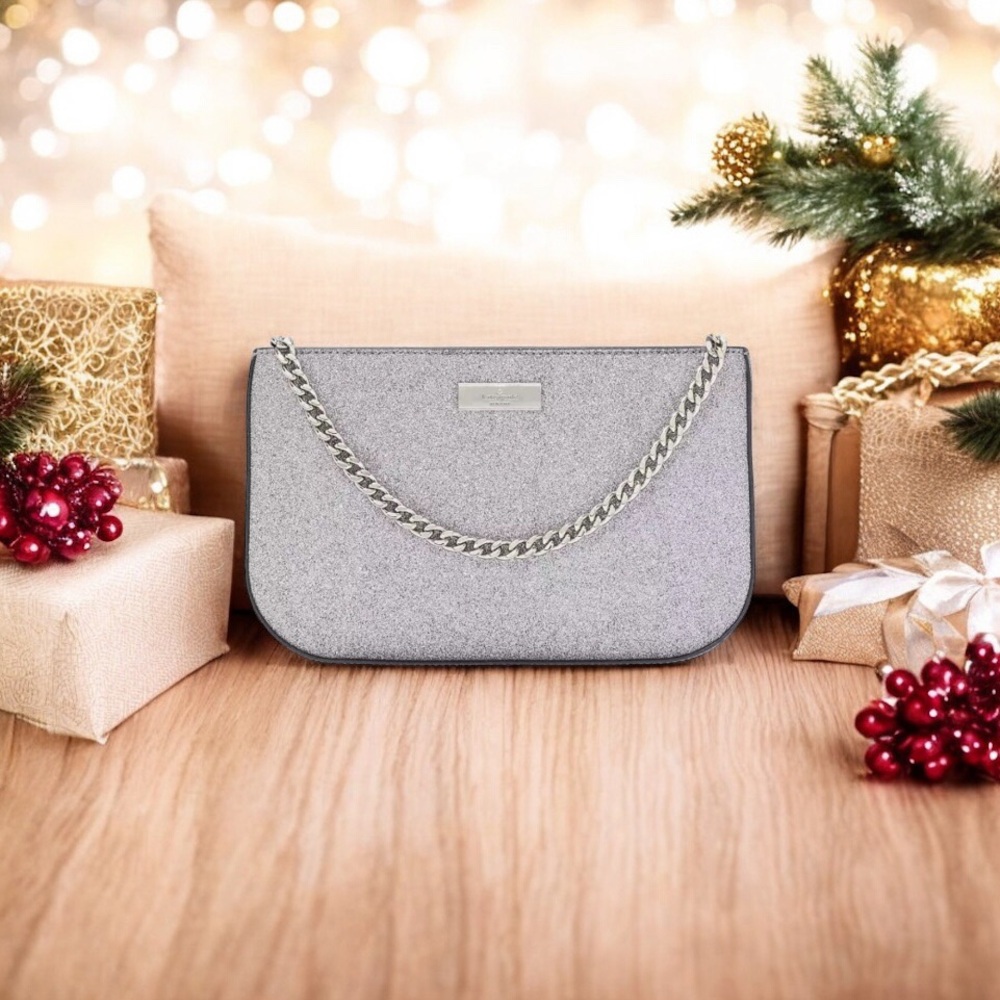 NWT Kate Spade Kenzie Glitter Lilly Pochette - Candied Flower - Rare!